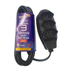 Extensão Naticon Pp 0,75 03mt 2p+t10a Pt