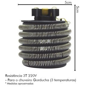 Resistência Hydra Corona Ducha Gord 3t 220v