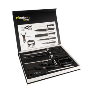 Faca Gourmet Titanium Kit 08pc Preto 6887